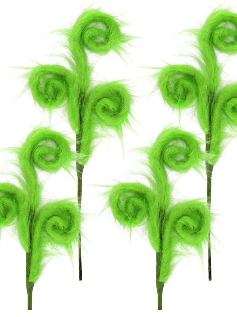 Lime Green Fuzzy Spiral Floral Picks - Holiday Décor. 5 Count. NWT.